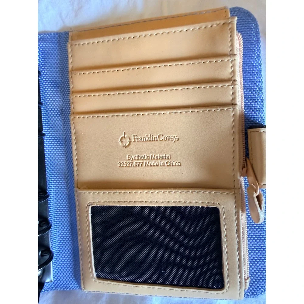 Franklin Covey Blue Ballistic Nylon 6-Ring Personal Organizer Planner 32527.577